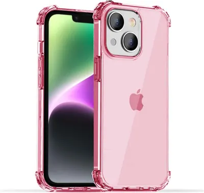 Produktbild von Smartphonica iPhone 14 Plus transparente  stoßfeste Silikonhülle mit Bumper - Hellrosa