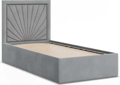 Produktbild von Polsterbett 90x200 VASTO ohne Bettkasten mit Holzlattenrost, Einzelbett mit Kopfteil Grau