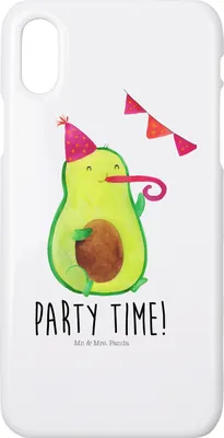 Produktbild von Mr. & Mrs. Panda Iphone 10 Handyhülle Avocado Party Zeit - Weiß - Geschenk, Feier, Handy Case, X, Geburtstag, Happy Birthday, Genießen, Hülle, Cover