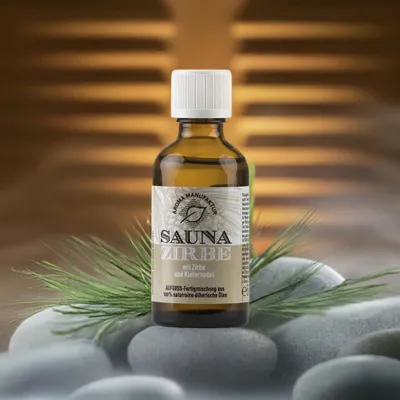 Produktbild von Klar & erdend – Sauna Zirbe mit Zirben- & Kiefernadelöl – Aufguss