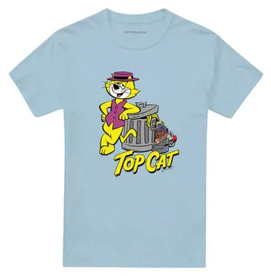 Produktbild von Top Cat Uni-T-Shirt für Erwachsene mit Mülltonnen-Motiv TV41424 (S) (Hellblau)