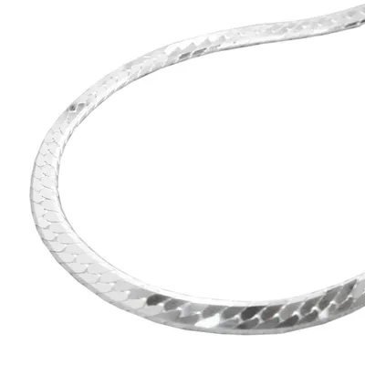 Produktbild von Armband 3mm Panzerkette flach gedrückt glänzend diamantiert Silber 925 19cm silber 3x0,5mm