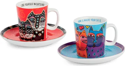 Immagine prodotto di Tazzina per espresso GILDE, "Fantastic Felines", porcellana, multicolore, , set di 2, l. 8,5 cm, h. 6,5 cm, p. 6 cm 81373