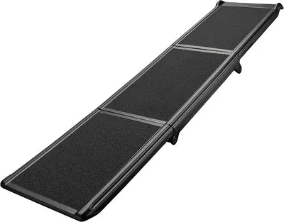 Imagen del producto de Rampa para perros de 180 x 40 cm, capacidad de 50 kg, plegable en 3 partes. Rampa antideslizante para perros, ideal para acceder a coches, SUVs y camionetas. Fabricada en polipropileno, plegable para facilitar su transporte y almacenamiento