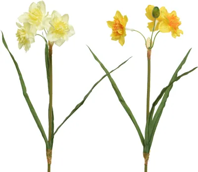 Produktbild von Kunstblumen Narzissen mit Stiel 40cm hellgelb / gelb 1 Stück sortiert