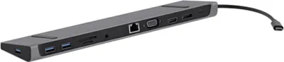 Produktbild von USB-C Dual-Dockingstation DSMST12 mit HDMI, VGA, DisplayPort, USB und Ethernet