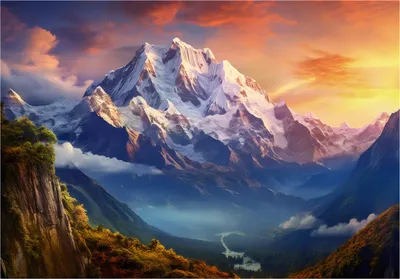 Produktbild von Fototapete Gebirge Natur Landschaft - 368x254 cm - Vliestapete Wohnzimmer Schlafzimmer - Vlies Fototapete Blau - 16308V8