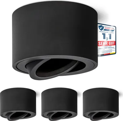 Zdjęcie produktu dla 4 SMOL natynkowy reflektor punktowy natynkowy reflektor punktowy obrotowy czarne okrągłe moduły LED