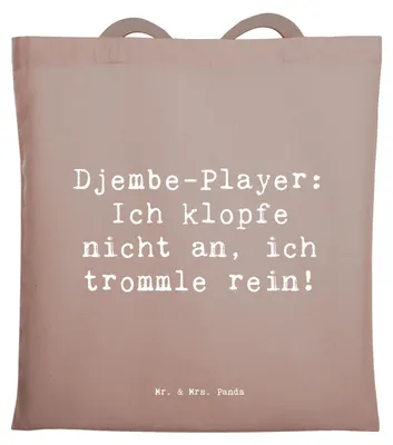 Produktbild von Mr. & Mrs. Panda Shopping Tasche Spruch Djembe Rhythmus - Braun Pastell - Geschenk, Musiker, Geschenkidee, Lernen, Jutebeutel, Percussion, afrikanische Trommel, Tote Bag