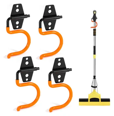 Image de Support mural pour outils de jardinage, crochets métalliques pour outils de jardinage, crochets pour outils de jardinage, support de suspension pour balais, pelles, râteaux et autres outils de jardinage, en métal, lot de 4