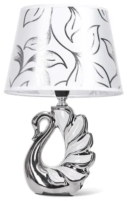 Produktbild von Aigostar Tischlampe aus Keramik, Vintage Tischleuchte mit Stoffschirm, E14 Fassung, max.40W, Moderne Nachttischlampe, Nachtlicht für Schlafzimmer, Wohnzimmer, Büro (ohne Leuchtmittel) - H310mm – Weiße