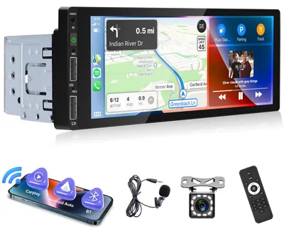 Obrázek produktu pro Autorádio DIN s 6,86palcovým HD dotykovým displejem, funkcí handsfree Bluetooth, Mirrorlink a kamerou pro couvání