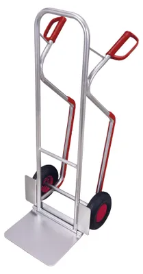 Produktbild von VARIOfit Aluminiumkarre abklappbare Schaufel 200kg Tragkraft mit Kunststoffgleitkufen Luftbereifung