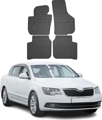 Image de Tapis de Sol pour Skoda SuperB 2008-2015 Caoutchouc Noir