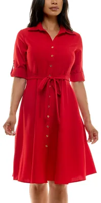 Produktbild von Sharagano, Kleid mit Knopfleiste und Faltenrock, lockeres Hemdblusenkleid für Da