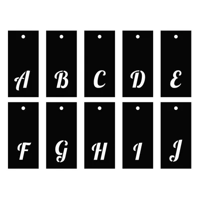 Produktbild von Alphabet-Schablonen 70-Motiven - kursiver Buchstabe