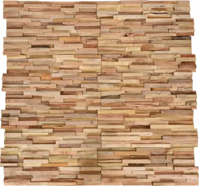 Produktbild von 3D-Wandverkleidung 10 Stk. 1,08 m² Massivholz Teak