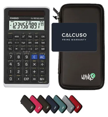 Produktbild von Casio fx-82 Solar II inkl. WYNGS Schutztasche Schwarz - Wissenschaftlicher Taschenrechner - Basic Set