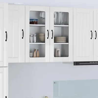 Immagine prodotto di vidaXL Armadio a muro in vetro LUCCA, bianco lucido, 80 x 31 x 80 cm