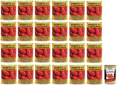 Produktbild von 24x Pomilia Pomodori Pelati,Geschälte Tomaten,italienische Tomaten,800gDose + Italian Gourmet Polpa di Pomodoro 400g Dose