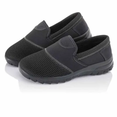 Produktbild von OrtoMed Damen Freizeitslipper Mesh-Gewebe herausnehmbare Memory-Foam Sohle Gr. 39 schwarz