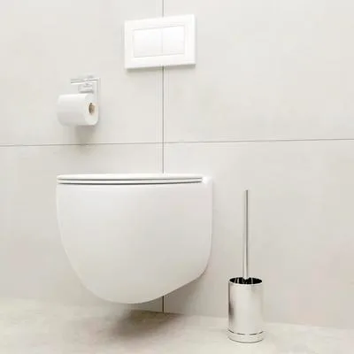 Produktbild von REIKA WC-Bürstengarnitur SAKU stehend WC-Bürstenkopf aus Silikon chrom glänzend