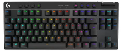 Produktbild von Logitech G PRO X TKL, Kabellos, RF Wireless + Bluetooth, Mechanischer Switch, QWERTY, RGB-LED, Schwarz