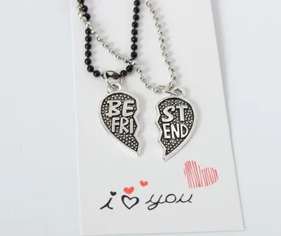 Produktbild von 2 x Halskette BFF best friends Freundschaft Herz Anhänger Set Modell 4