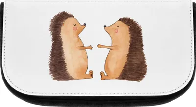 Produktbild von Mr. & Mrs. Panda Necessaire Igel Liebe - Weiß - Geschenk, Hochzeit, Hochzeitstag, Kulturtasche, kosmetiktäschchen, Kulturbeutel, Organizer, Freundin, kulturtäschchen