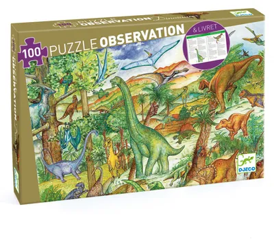 Produktbild von DJECO Puzzle Dinosaurier 100 Teile