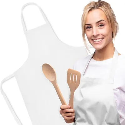 Obrázok produktu pre Prémiová biela kuchynská zástera 68×94 cm – zástera na varenie pre ženy aj mužov