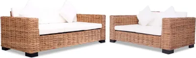 Produktbild von The Living Store Sofa-Set 15-tlg. Natur Rattan