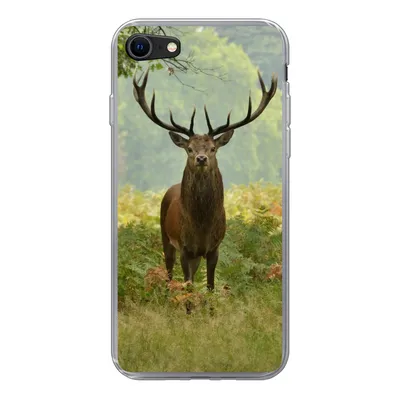Produktbild von MuchoWow® Handyhülle Schutzhülle Hülle für iPhone 7 Rothirsch - Natur - Grün Silikon Softcase Handy Hülle - Kartenhalter