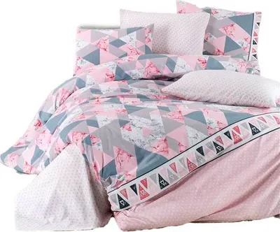 Produktbild von aboutyourhome bettwäsche Bettwäsche Baumwolle 135x200 80x80 Modern Rosa Grau, 2tlg.