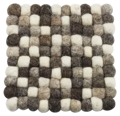 Produktbild von Filzuntersetzer - Filzmatte - Untersetzer - graubunt - Naturtöne - quadratisch - ca. 10 cm