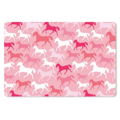 Produktbild von MuchoWow® Schreibtischunterlage Pferde - Rosa - Tiere - Mädchen - Kinder - Mädchen 60x40 cm - XXL Mauspad - Großes Mauspad