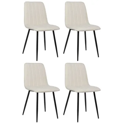 Produktbild von CLP 4er Set Stühle Dijon mit Lehne creme Material Stoff