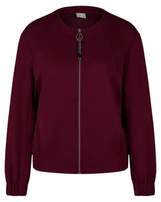 Produktbild von Rabe Jersey-Jacke mit Rundhals, Reißverschluss und langem Arm, Dunkelrot, Größe 48