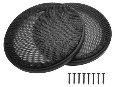 Lautsprechergitter 6,5 Zoll, ABS/Metall, Schwarz, 2 Stück