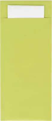 Produktbild von Bestecktasche in Lime 85 x 200 mm, mit 2-lagiger Tissue-Serviette in Weiß - 500 Stück
