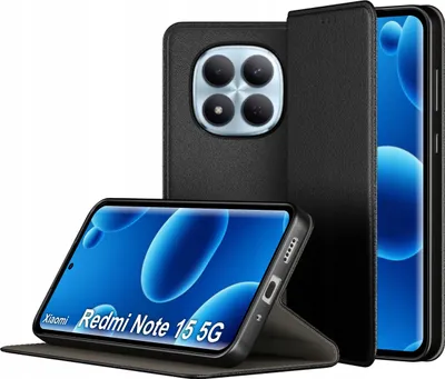 Zdjęcie produktu dla Etui Skórzane Zamykane MAGNETYCZNE do Xiaomi Redmi Note 15 5G