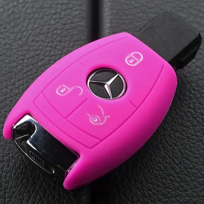 Produktbild von Auto Schlüssel Hülle Silikon Schutz Cover Pink kompatibel mit Mercedes Benz E-Klasse W212 S212 C207 A207 CLS CLA 117 B-Klasse W242 W246 A-Klasse W176 S-Klasse W221 V-Klasse W447