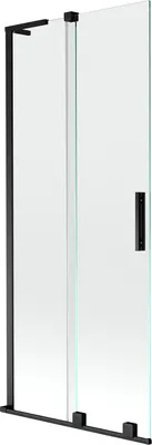 Produktbild von Mexen Velar L Badewannenfaltwand 2-flügelig, 85 x 150 cm, transparent, schwarz - 896-085-003-01-70