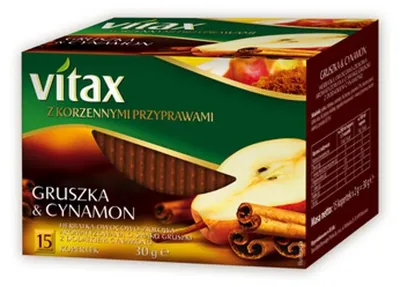 Immagine prodotto di Herbata owocowo-ziołowa gruszka cynamon Vitax Her 15 torebek