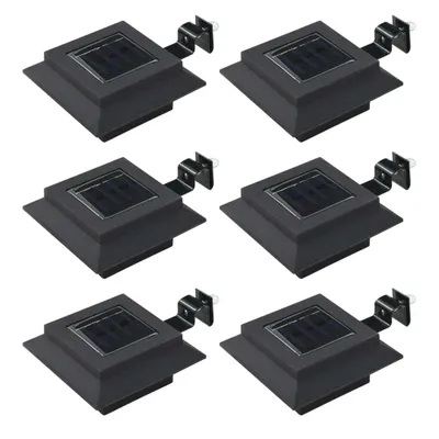 Image de Lampe solaire à LED carrée d'extérieur 6 pcs 12 cm Noir