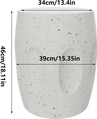 Zdjęcie produktu dla Okrągły stolik betonowy – stolik pomocniczy/stolik kawowy – lekki – minimalistyczny i nowoczesny – 34 x 46 cm – do salonu, sypialni, na balkon – kolor złamanej bieli