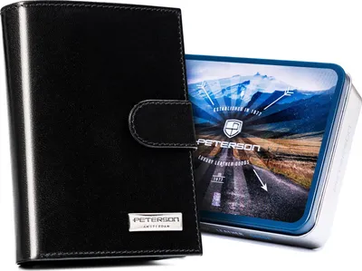 Obrázok produktu pre Peterson pánska peňaženka z prírodnej kože čierna RFID 13x10 cm