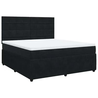 Produktbild von Boxspringbett mit Matratze Schwarz 180x200 cm Samt