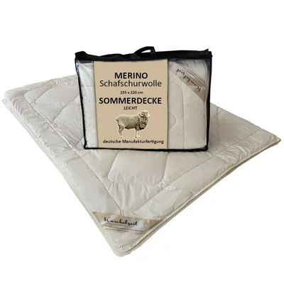 Produktbild von Merino Schafschurwolle Sommerdecke Kuschelzeit in 155x220 cm