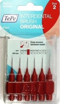 Produktbild von Tepe Interdentalbürste 0,5mm rot 6 St
